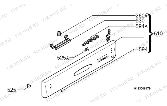 Взрыв-схема посудомоечной машины Rosenlew RW721 - Схема узла Command panel 037